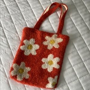 Floral Orange Tote Bag